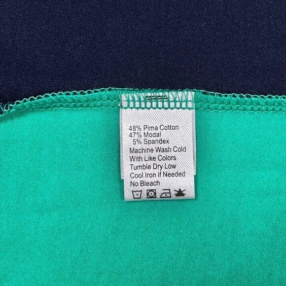 Lilla.P Maxi Dress Sz.L Green Blue Jersey Sleeveless Colorblock Summer Preppy - Picture 8 of 10